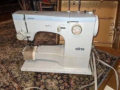 Swiss ELNA SUPER 62c Sewing Machine Elnasuper Tavaro With Pedal And Case • $149.99