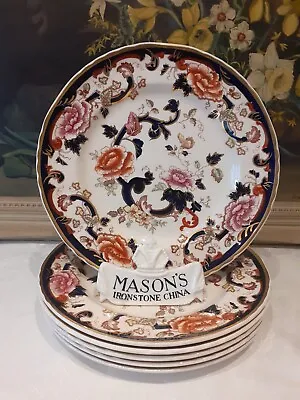 6 X Mason's Mandalay Dinner Plates - 10.25 /26cms  - Excellent Condition • £96