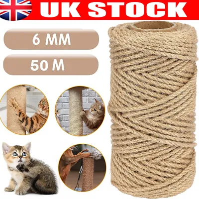 Cat Scratching Post Replacement Spare Sisal Rope Cat TreePost 6mm For Feline Fun • £13.96