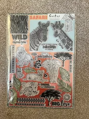 Safari Crafty Individuals Rubber Stamps Zebra Lion Giraffe Elephants Cardmaking • £9.99