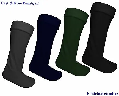 Men Wellie Warmer Fleece Wellington Boot Socks Liners Size UK 6-11 • £6.45