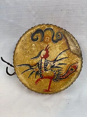 $149 • Buy Antique Chinese Export Toy Drum Leather Wood Handpainted Chicken Rooster Birds !
