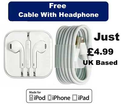 £4.99 • Buy Earphones For IPhone 6 6s Plus 5s IPad Headphones Handsfree With Mic 3.5MM