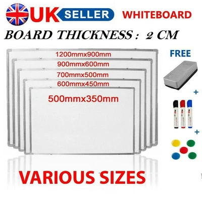 £0.99 • Buy Magnetic Whiteboard Small Large White Board Dry Wipe Notice Office School Home✅✅