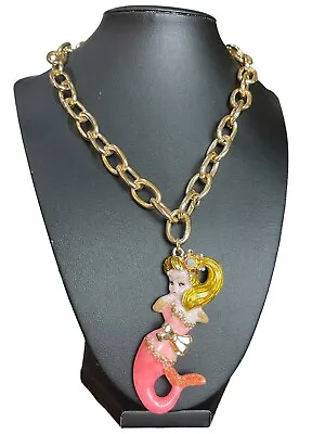 Betsey Johnson Cruise Control Mermaid & Shell Necklace New In Box.SO BEAUTIFUL!! • $49