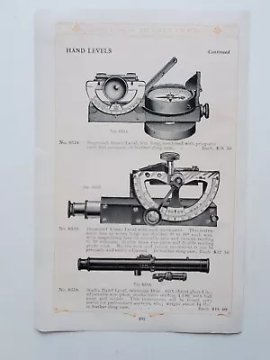 Hand Levels Abney & Stadia With Telescope 1910 - 1911 Vintage Print Ad • $9.99