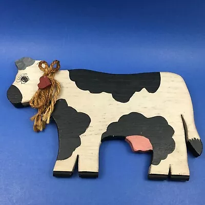 Vintage Farm House Wooden Cow Plaque Handmade Sassy Country Style • $7.99