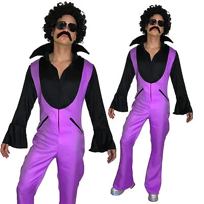 Fancy Dress Mens Costume 70s 1970s 80s Saturday Disco Nights Fever Jumpsuit. • £17.99