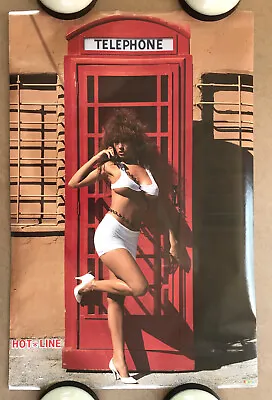Original Vintage 1980s Hot Line Telephone Booth Poster UK Sexy Pinup Phone • $85.85