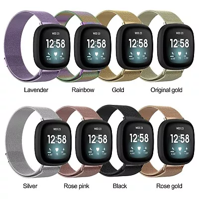 Luxury Milanese Stainless Steel Replacement Wristband For Fitbit Versa 3 • $11.73