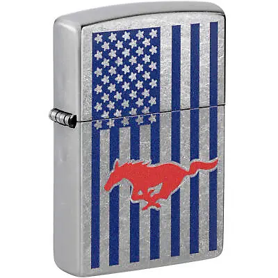 Zippo Windproof Lighter Ford Logo Design With Mustang Icon Street Chrome 48754 • $27.88