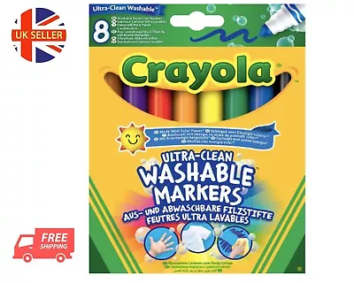 Crayola Ultra-Clean Washable Broad Line Marker Pens - Pack Of 8  • £4.99