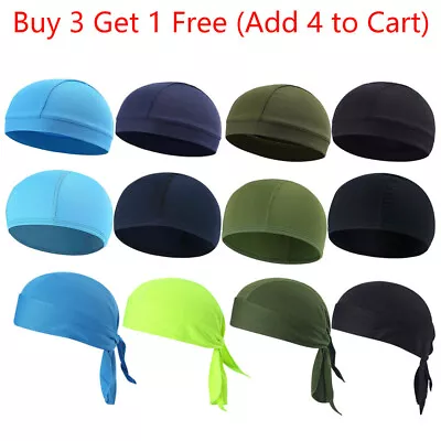 Skull Cap Beanie Hat Helmet Liner Sport Quick-dry Cycling Head Wrap Helmet Liner • $7.99