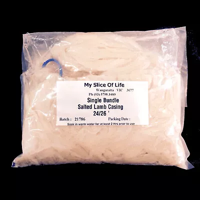 $24.99 • Buy Graded Natural 24/26mm Lamb Sausage Casings - 20M Home Pack - AAA Grade Quality 