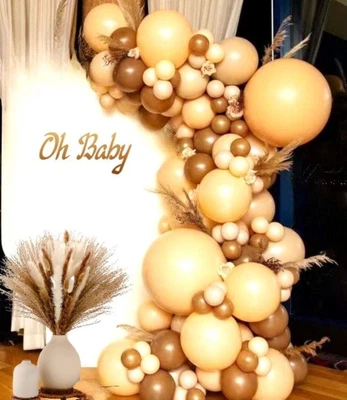 $14.99 • Buy Brown Balloon Garland Kit Boho Party Decoration-Cream Peach And Coffee Balloons 