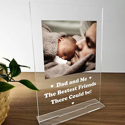 Personalised Dad Photo Plaque For Fathers Day Birthday Gift From Daughter Son • £7.99