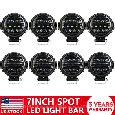 8PCS 7 Inch Round LED Work Pods Spot Combo Driving Bumper Light Bar Off Road ATV • $199.99