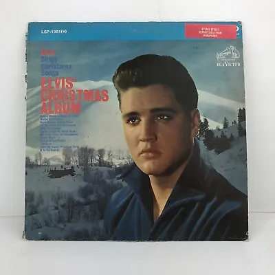 Elvis Presley Christmas Album Vinyl Record RCA Victor 1951 Monophonic Sticker • $29.97