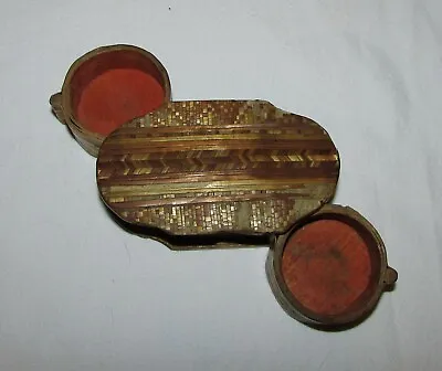 18th Century STRAW MARQUETRY PILL BOX / PILL BOX STRAW MARQUETRY • $137.64