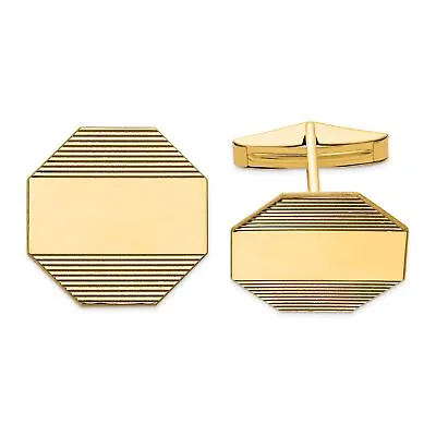14K Yellow Gold Cuff Links Engravable Mens Jewelry • $781.91