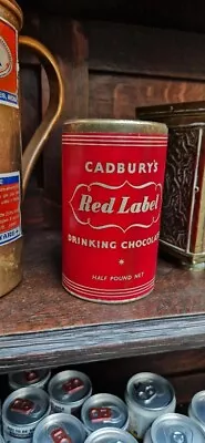 Vintage Cadbury's Red Label Drinking Chocolate Tin (unopened) Very Rare • £57