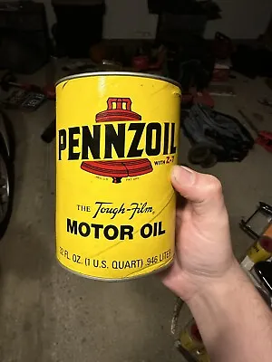 Vintage Pennzoil Tough Film  Z-7 Heavy Duty One Quart Full Cardboard Oil Can • $24.99