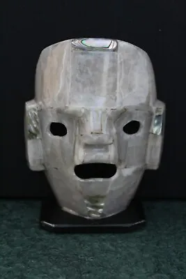 STONE MASK CHICA 5  Little Applications ABALONE Shell Hand Painted PREHISPANIC • $12