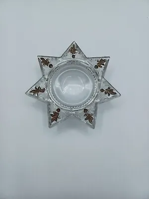 Antique 7 Point Star Shaped Goofus Glass Dome Magnifying Paperweight • $59.99