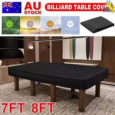 7/8FT Snooker Billiard Pool Table Cover Polyester Waterproof Dust Cap Outdoor • $20.89