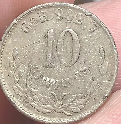 MEXICO GUANAJUATO KM403 10 Centavos 1898 GoR Silver • $10
