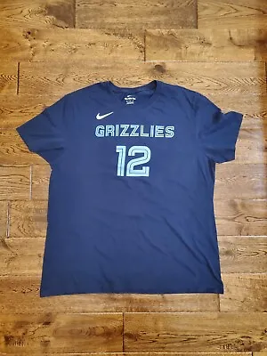 The Nike Tee Ja Morant Memphis Grizzlies Navy Blue TShirt Men's XL MORANT 12 NBA • $14.99