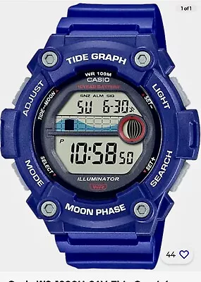 Casio WS-1300H-2AV Tide Graph/Moon Phase Resin Watch 3 Alarms10 Year Battery • $12.99