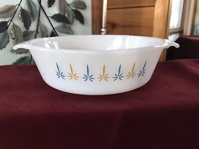 Vintage Anchor Hocking Fire King 1 Qt 436 Round Retro Candle Glow Casserole Dish • $17.39