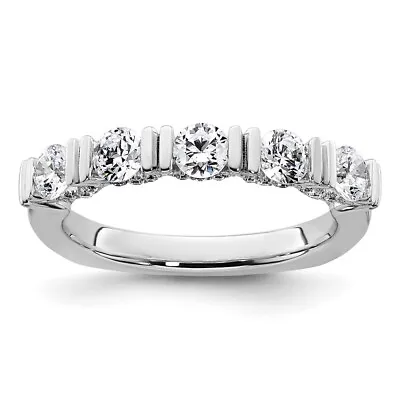 14k White Gold Diamond Tension Set Wedding Band • $2457.49