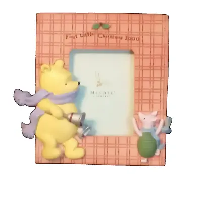 First Christmas Year 2000 Winnie The Pooh & Piglet Photo Frame Resin Michel & Co • $12.71