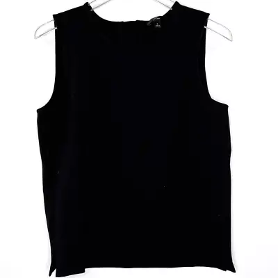 J Crew S Black Jeweled Button Back Ponte Top Sleeveless • $18.99