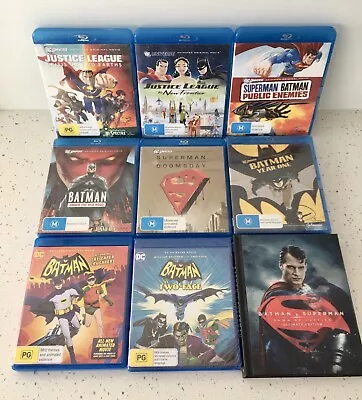 Batman DC Universe Animated Bundle Robin Superman Justice League Blu-ray Lot X9 • $74