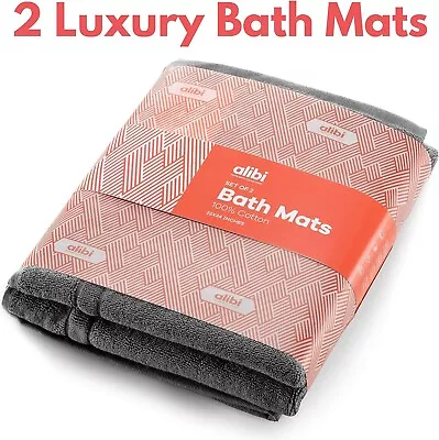 Bath Mat Floor Towel Set 2 Pack Super Soft Absorbent Luxury Cotton 22 X 34 Gray • $26.98
