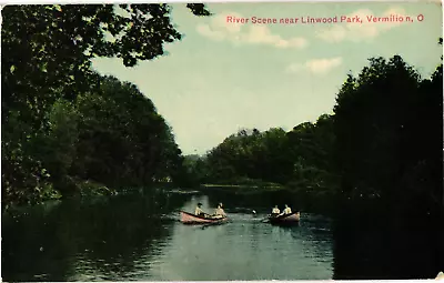 River Scene Near Linwood Park Vermilion Ohio Divided Postcard C1910 • $12.96