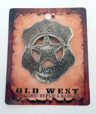 U.S. Marshall Old West Historic Replica Badge Shield Star Pewter Made In The USA • $12.95