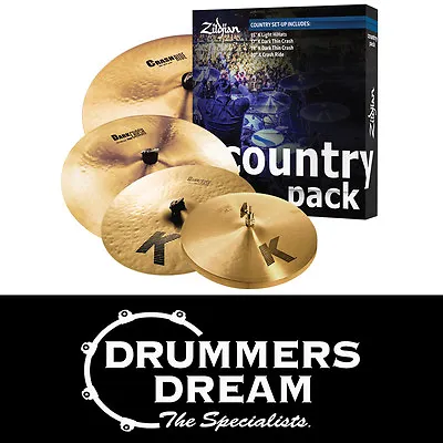 Zildjian K Country Cymbal Value Pack K0801C + Free 19  K Dark Thin Crash • $2499