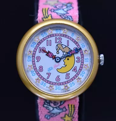 Vtg FLIK FLAK Girls Kids Watch 1990's Pink Angels Wings Stars Moon NEW BATTERY • $39.20