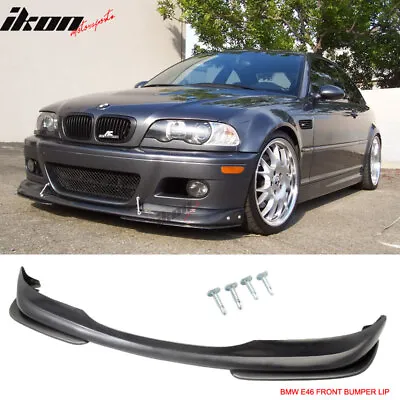 Fits 01-06 BMW E46 M3 A Style Front Bumper Lip Spoiler Kit Unpainted Black PU • $159.99