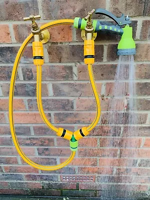Outdoor Tap Hose Temperature Mixer: Muddy Dog Wash Shower Car Bike Pool • £14.99