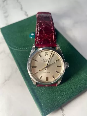 ROLEX Air-King 34mm Steel - Champagne Dial - Vintage 1989 - Ref. 5500 - Leather • £3250