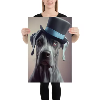 Handsome And Magical Great Dane Dog In A Hat - Poster Art • $23.95