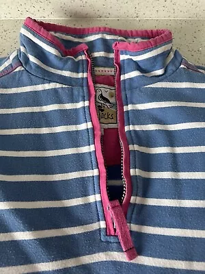 Lazy Jacks Sweatshirt L Blue And Pink Zip Collar Good Condition • £5.99