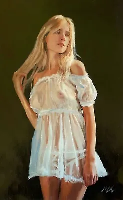 WILLIAM OXER ORIGINAL  Only Whispers  Young Nude Beautiful Girl Woman PAINTING • £1550