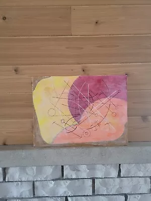 Mid Century Modern Abstract Vintage Brutalist Style Painting Modernist Original  • $99