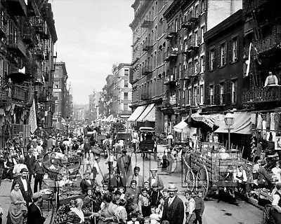 8x10 Photo Mulberry St. New York City Manhattan Circa 1900 • $13.45